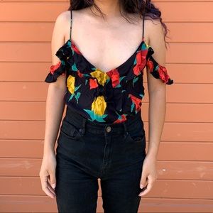 Off the shoulder floral bodice